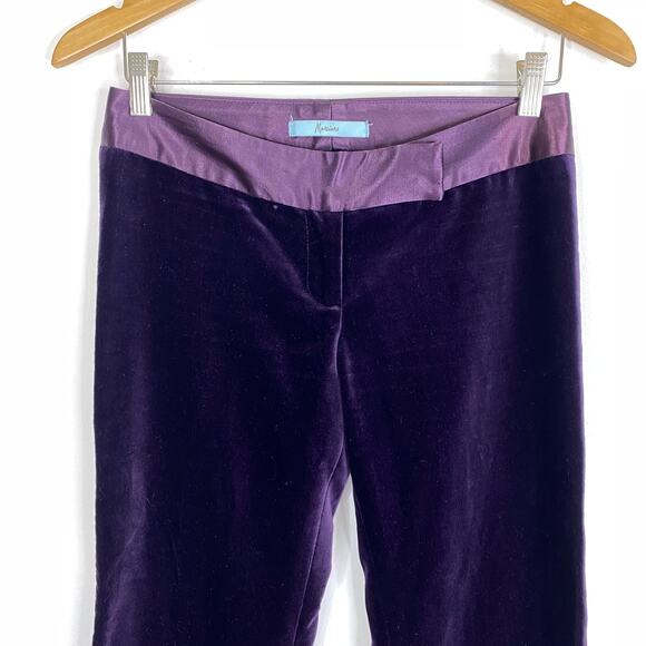 Marciano Guess Purple Velvet Flare Pants SZ 2 Satin Holidays Witchy WhimsiGoth - Picture 6 of 8